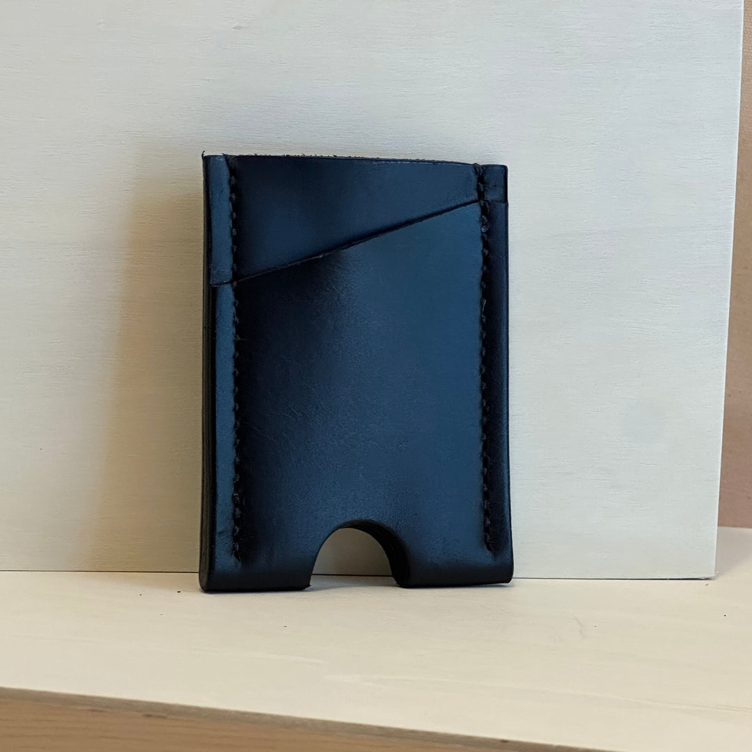 Shining Rock Goods handmade leather vertical card wallet menswear gender neutral fathers graduate gifts