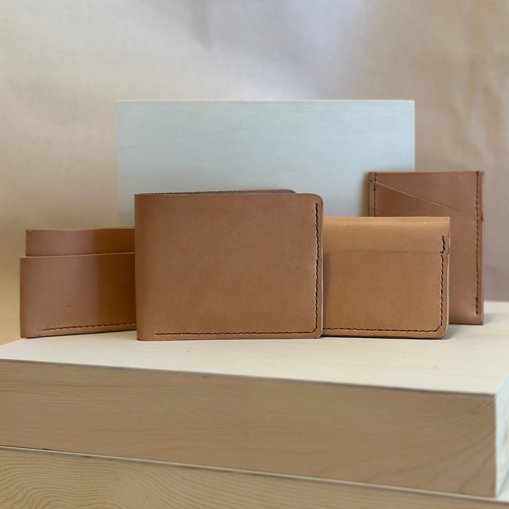 Our Veg Tan Six Card Wallets are handmade from high quality top grain solid leather.  Durable and built to last with plenty of room to carry everything you need and then some.  Designed for those who like to be prepared.  Slim and stylish enough for daily use.