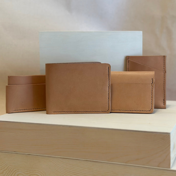Our Veg Tan Six Card Wallets are handmade from high quality top grain solid leather.  Durable and built to last with plenty of room to carry everything you need and then some.  Designed for those who like to be prepared.  Slim and stylish enough for daily use.