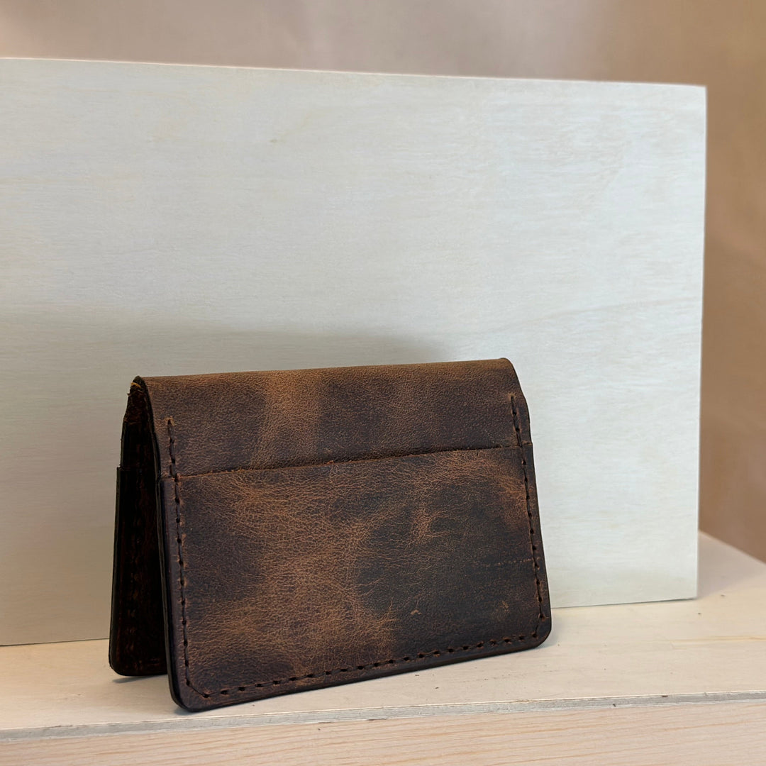 Brown Pull Up Leather Wallet is handstitched from top grain solid leather, handmade and built to last.