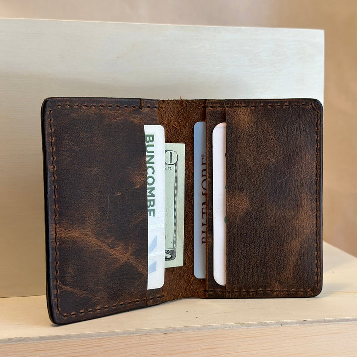 Brown Pull Up Leather Wallet is handstitched from top grain solid leather, handmade and built to last.