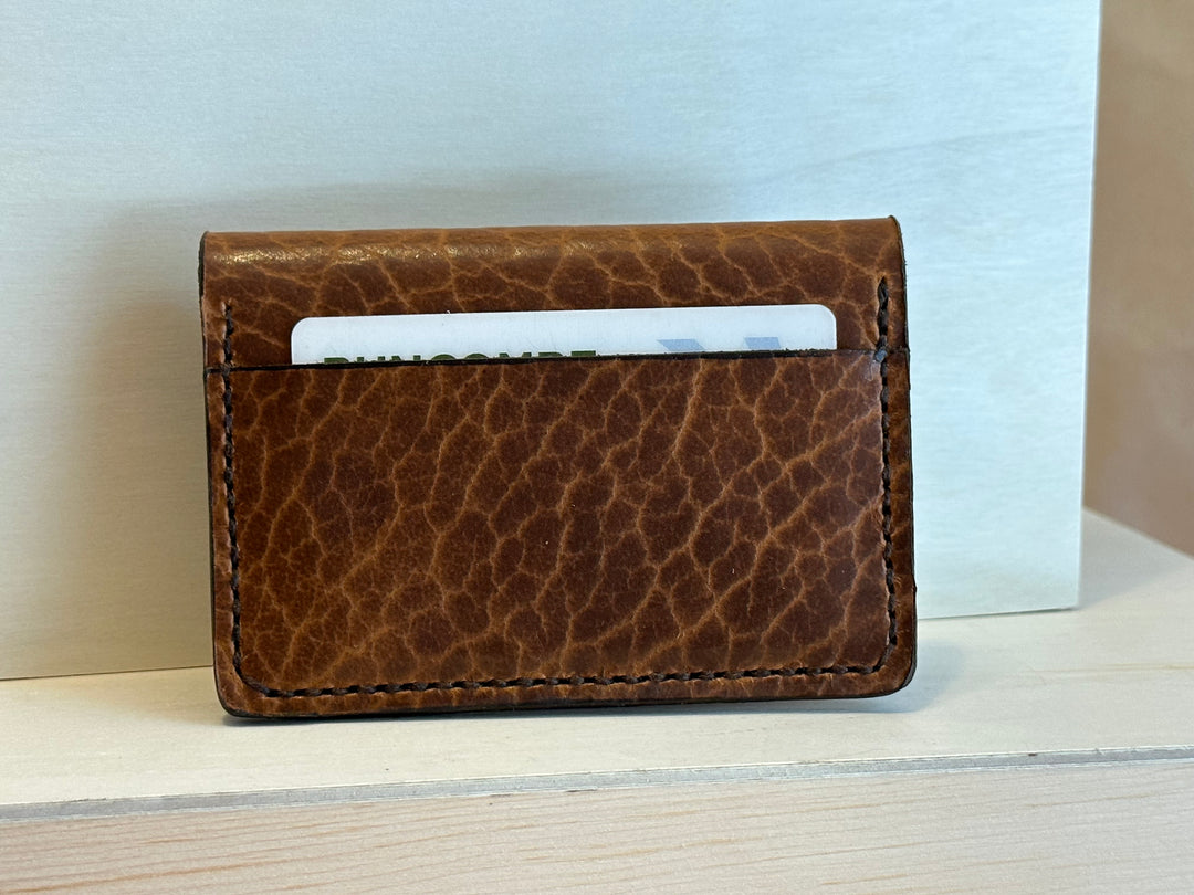Our Glazed Bison Six Card Wallets are handmade from high quality top grain solid leather.  Durable and built to last with plenty of room to carry everything you need and then some.  Designed for those who like to be prepared.  Slim and stylish enough for daily use.