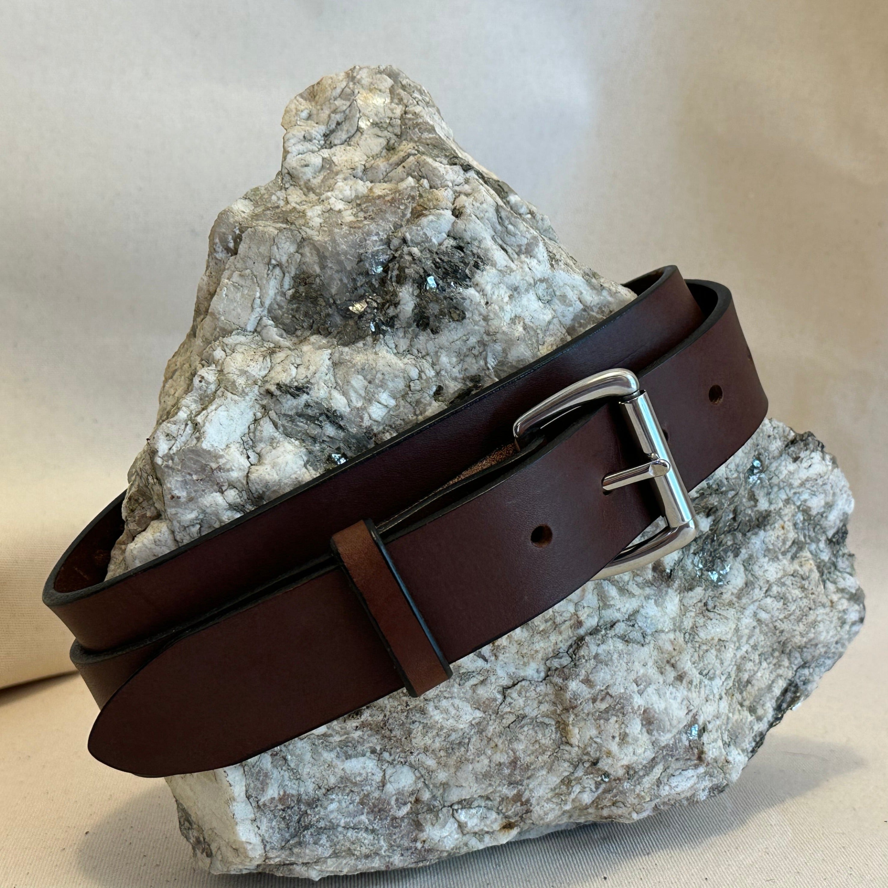 Handmade Havana Dark Brown Leather Belt