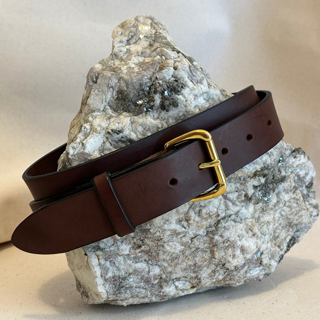 Handmade Havana Dark Brown Leather Belt