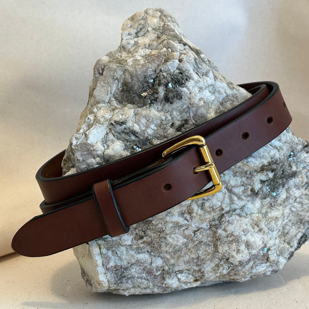 Handmade Havana Dark Brown Leather Belt