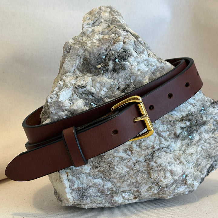 Handmade Havana Dark Brown Leather Belt