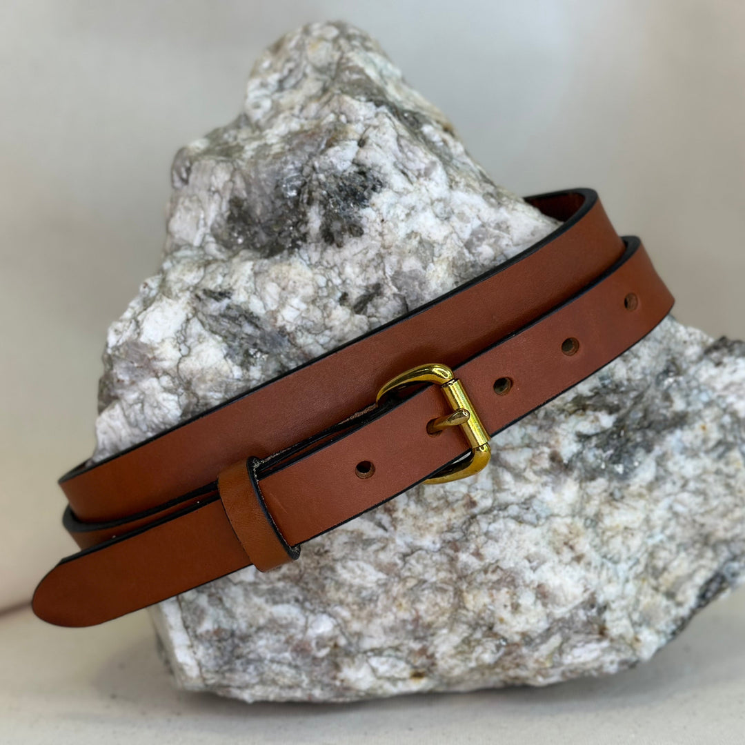 Handmade British Brown Leather Belt