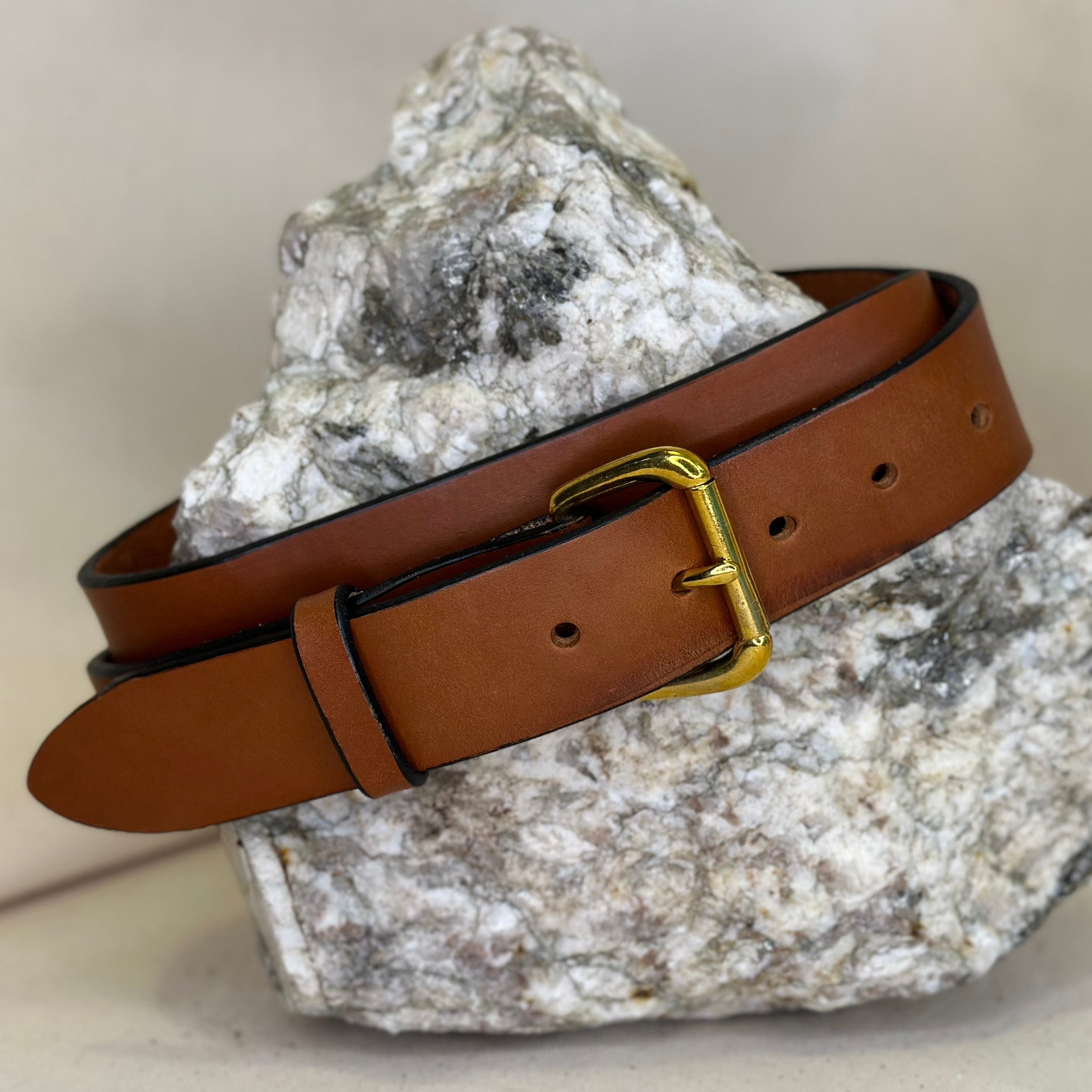 Handmade British Brown Leather Belt