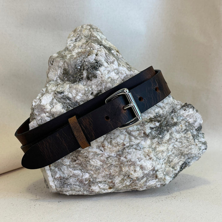 Handmade Brown Pull Up Leather Belt