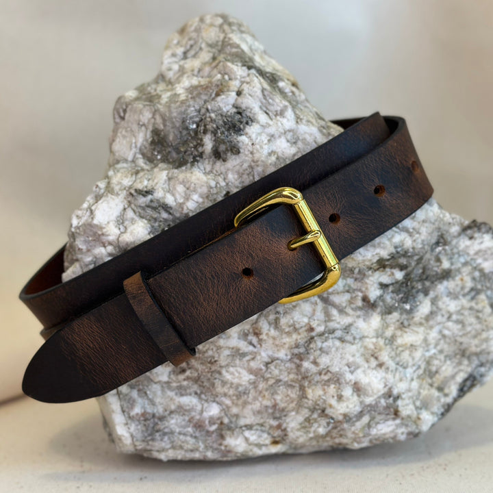 Handmade Brown Pull Up Leather Belt