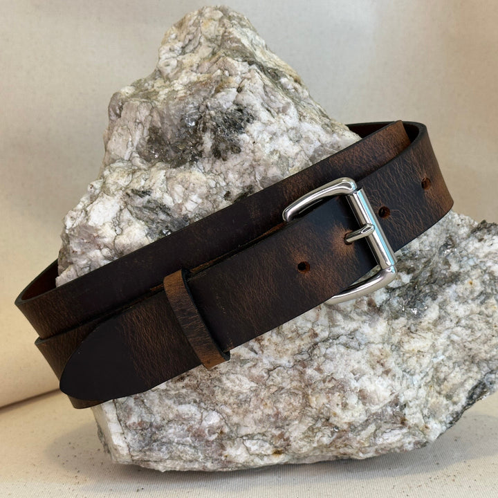 Handmade Brown Pull Up Leather Belt