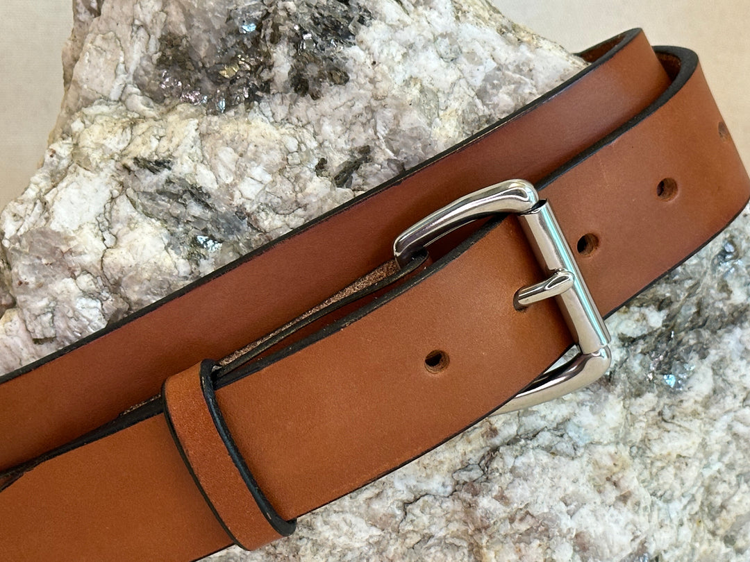 Handmade British Brown Leather Belt