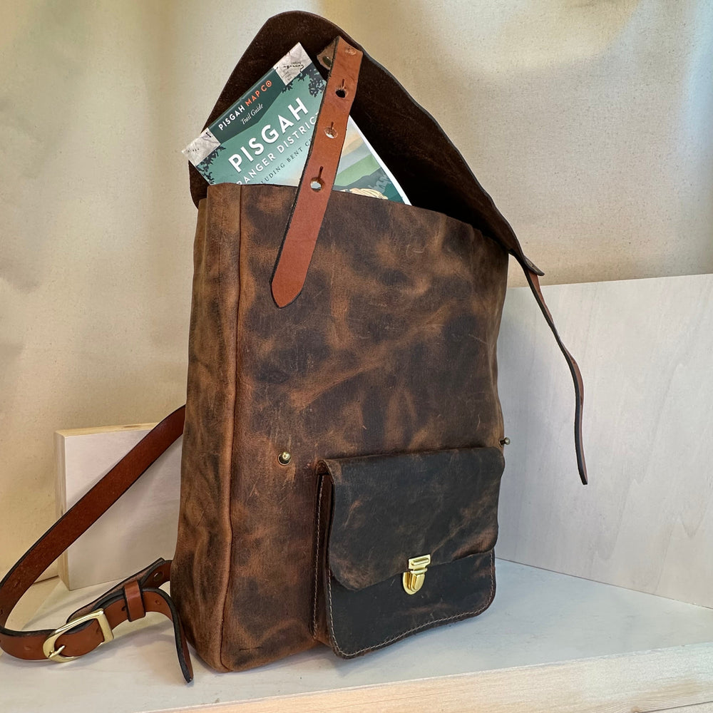 Brown Pull Up Tech Companion Leather Backpack – Shining Rock Goods