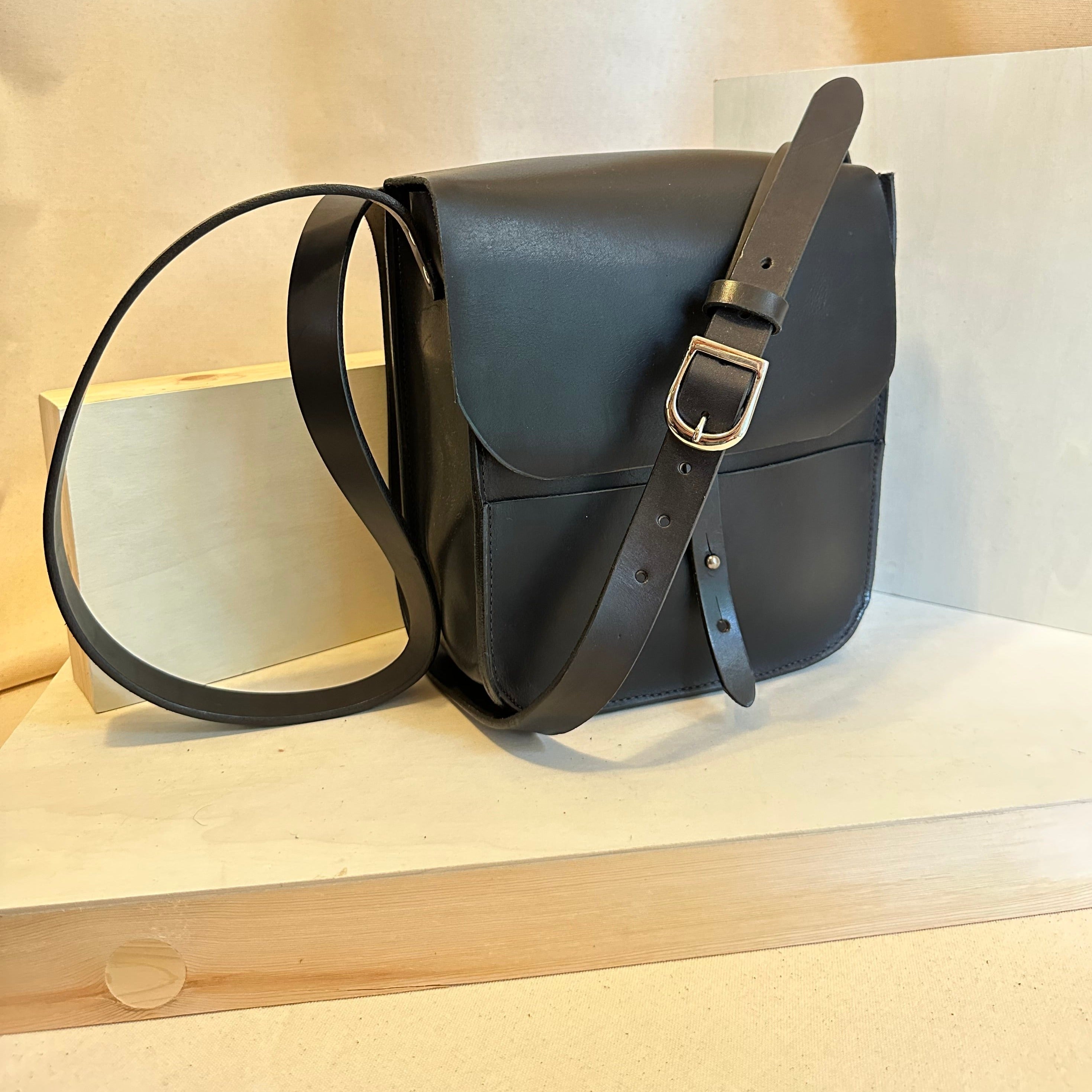 Black Forager Large Crossbody Leather Bag – Shining Rock Goods