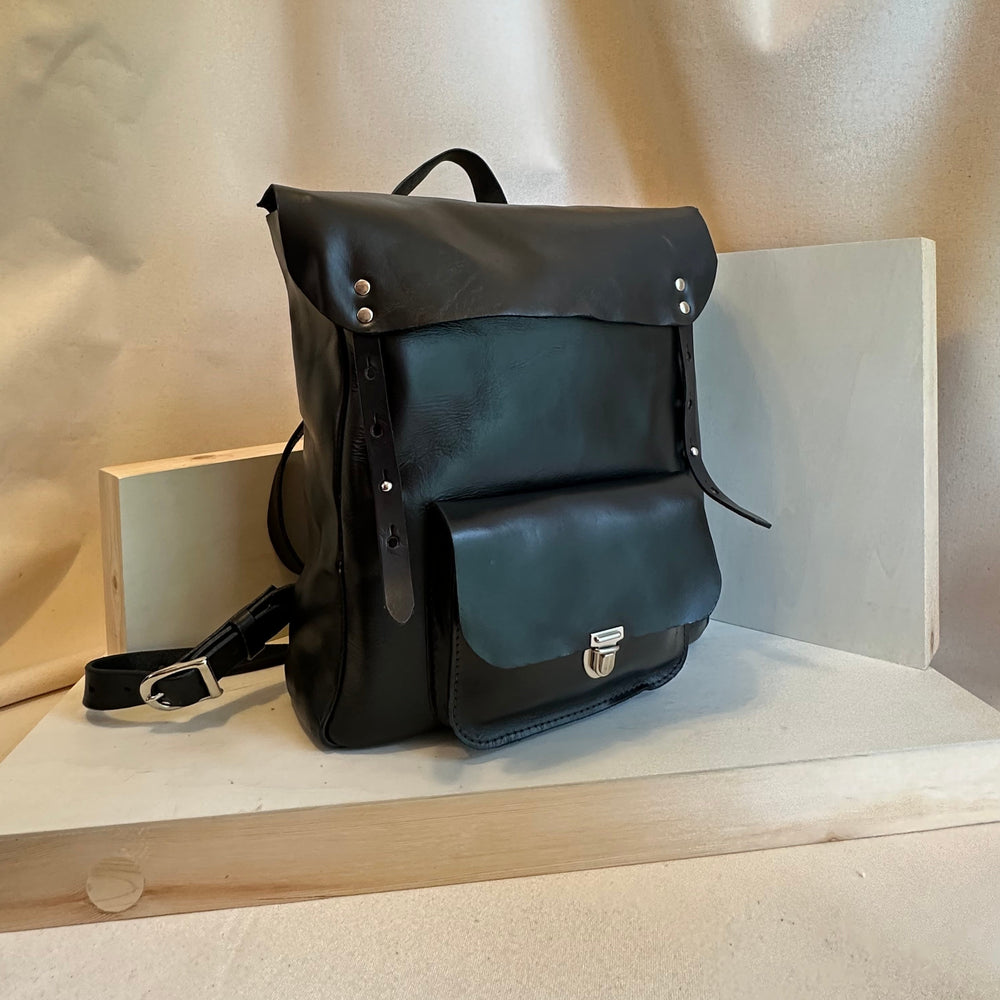 Black Tech Companion Leather Backpack – Shining Rock Goods