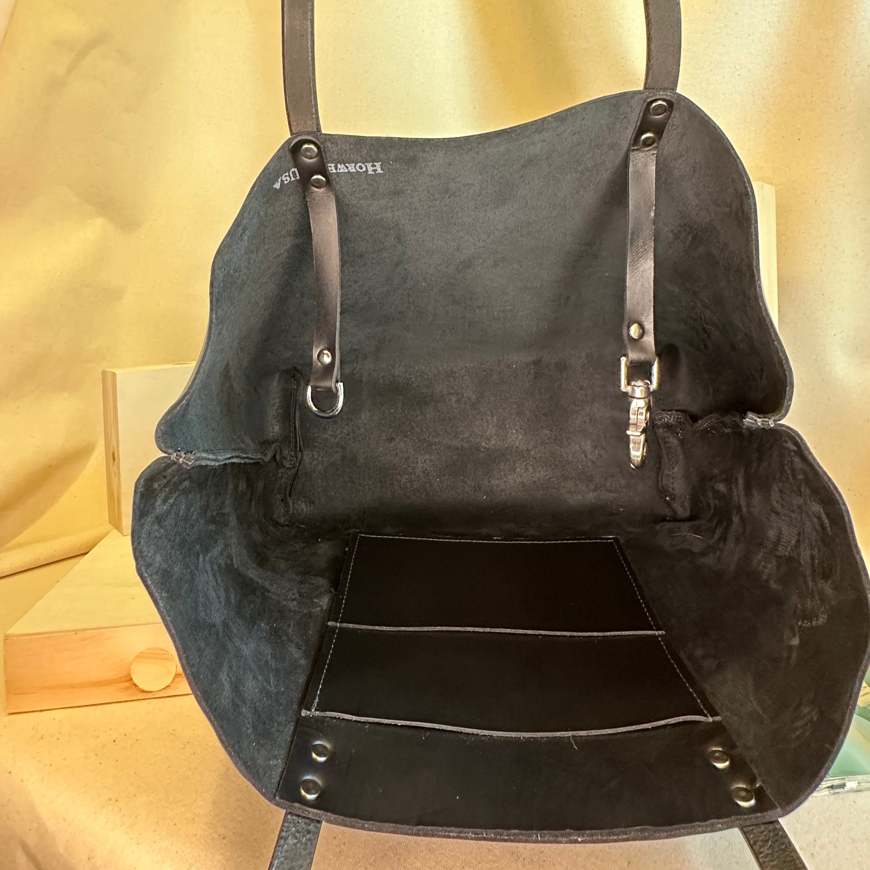 Black First Class Luxe Leather Tote Bag – Shining Rock Goods