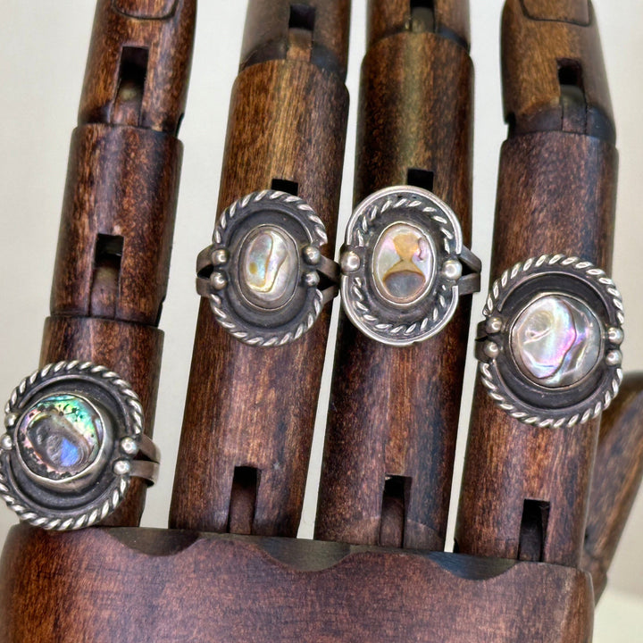 Vintage Abalone Sterling Silver Ring